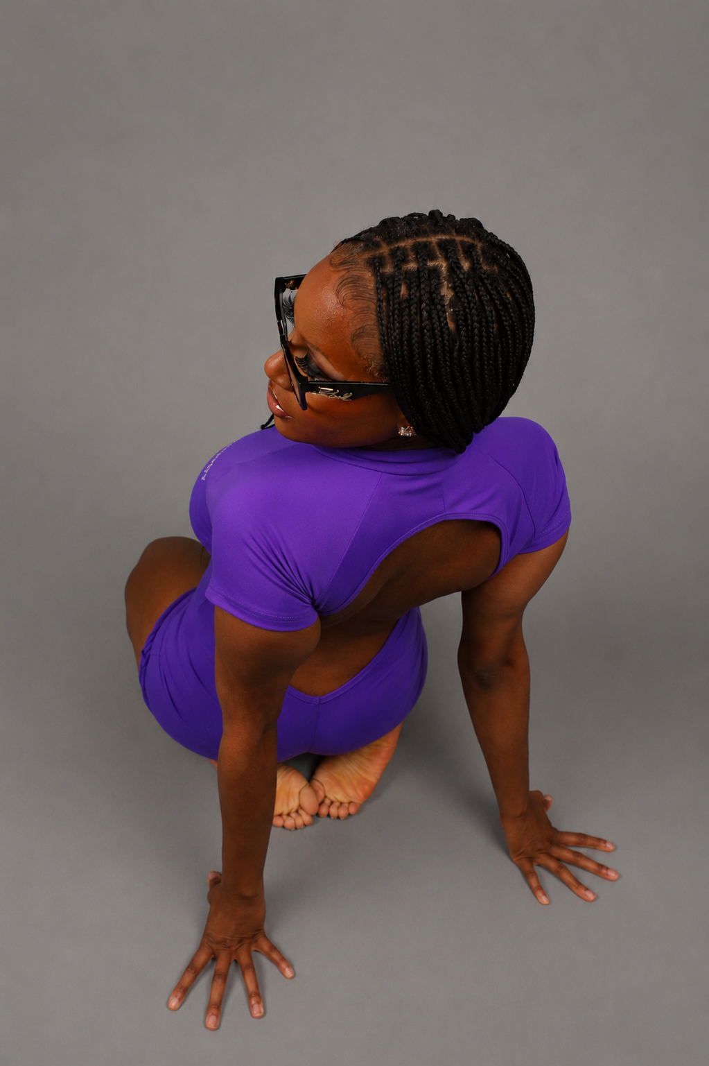 Uraa Purple Sculpted Romper